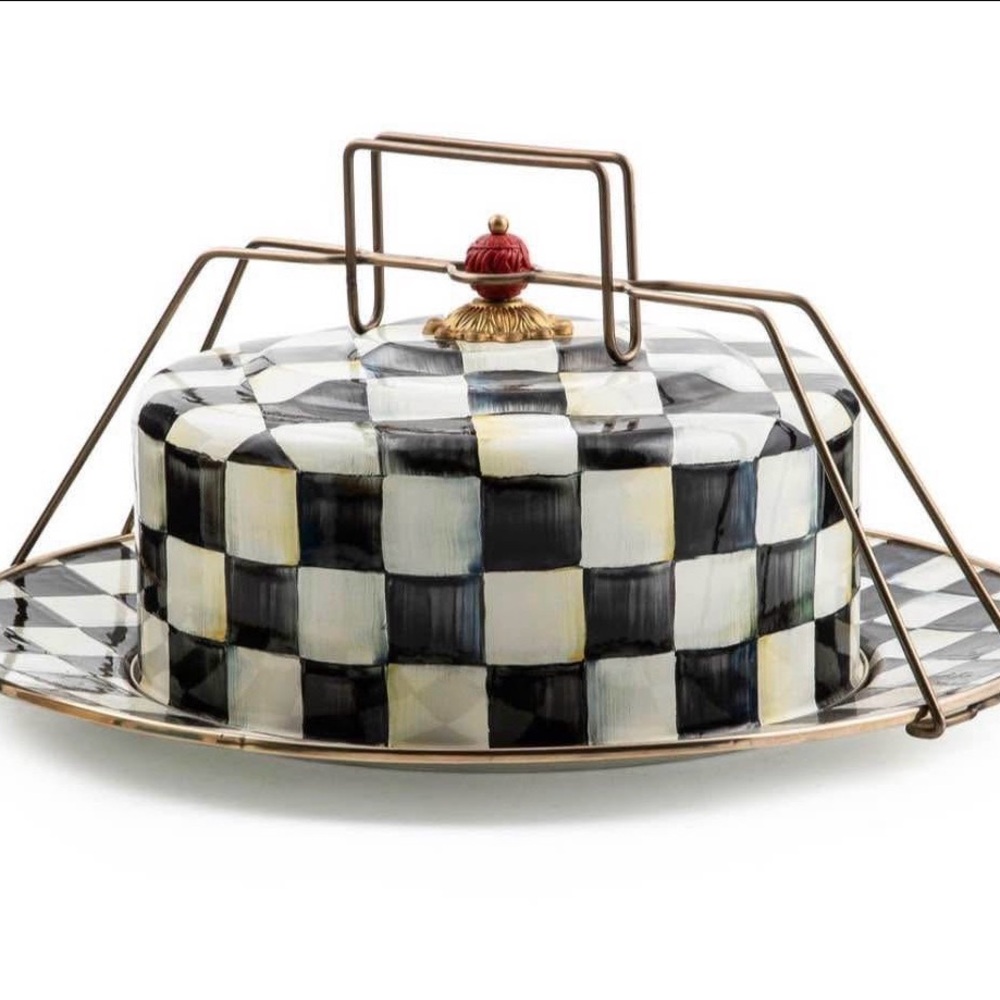 MacKenzie-Childs Courtly Check Cake Carrier